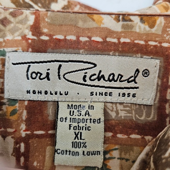 Men's Tori Richards Palm Tree Hawiian Size XL - Picture 2 of 6